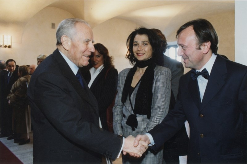 Carlo Azeglio Ciampi, F.Petrucci, Inaugur. mostra Le Corti del Barocco, Scuderie del Quirinale, 12 febbraio 2004