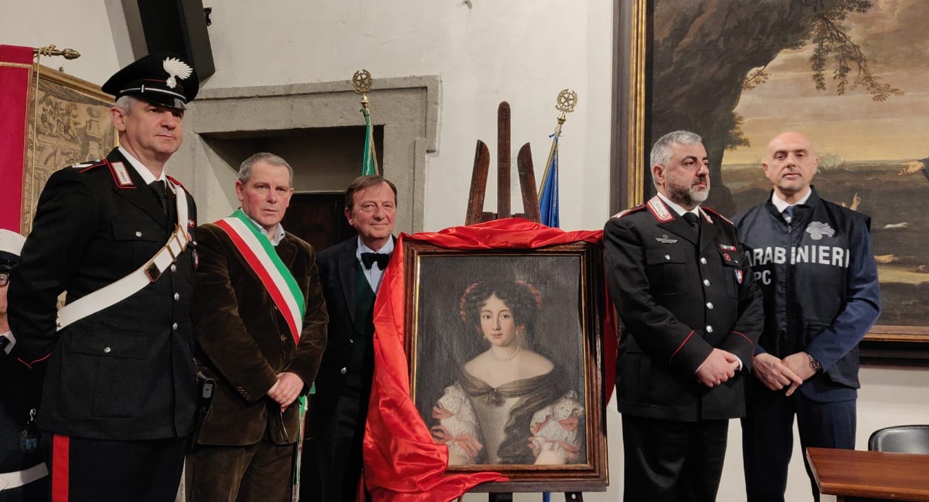 Roberto Di Felice, F.Petrucci, Carabinieri Nucleo Tutela Patrimonio Culturale, riconsegna ritratto di Voet, 10.4.2019