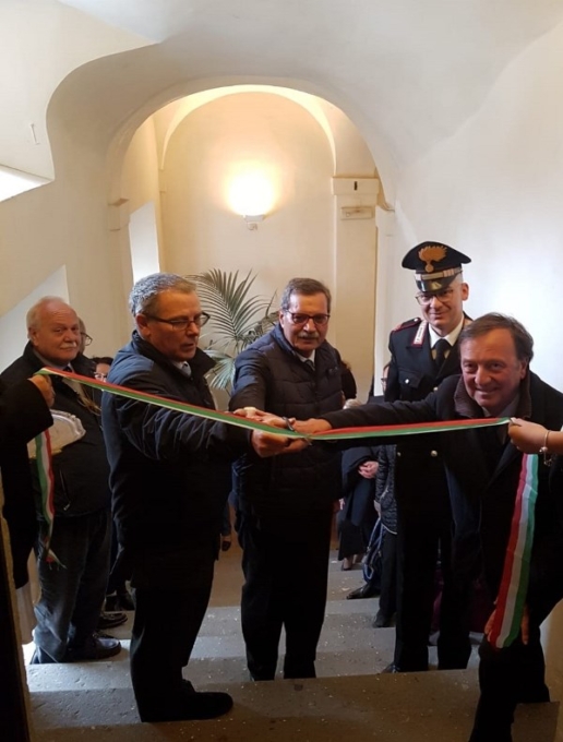 Roberto Di Felice, Maurizio Capogrossi, Comandante Coltellaro, inaugurazione Donazioni, 3.5.2019