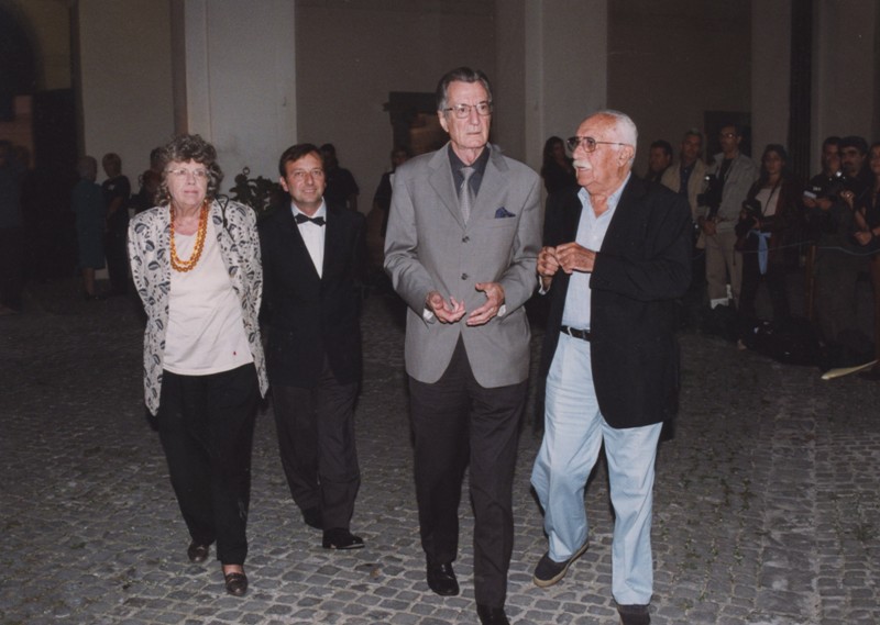 Carlo Lizzani e F.Petrucci, Carlo Alberto Balestruzzi, Inaugurazione mostra Gattopardo, 12.10.2001