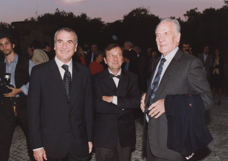 Frappelli, Petrucci e Massimo Girotti, Inaugurazione mostra Gattopardo, 12.10.2001
