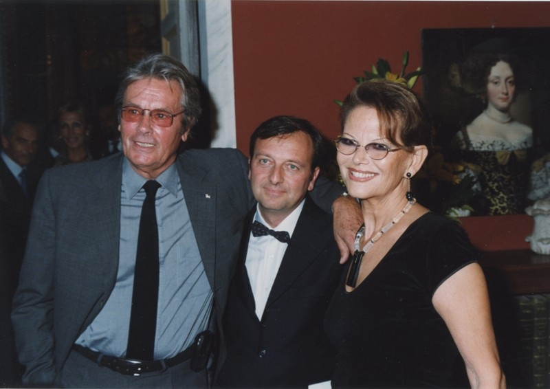 Delon, F.Petrucci, Claudia Cardinale, inaugurazione mostra Gattopardo, 12.10.2001